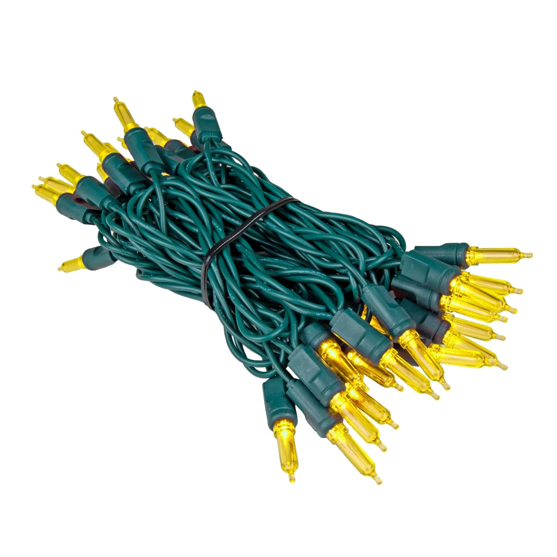 35 Light T5 LED Christmas Mini Light Set, Green Wire, 11.5' Long