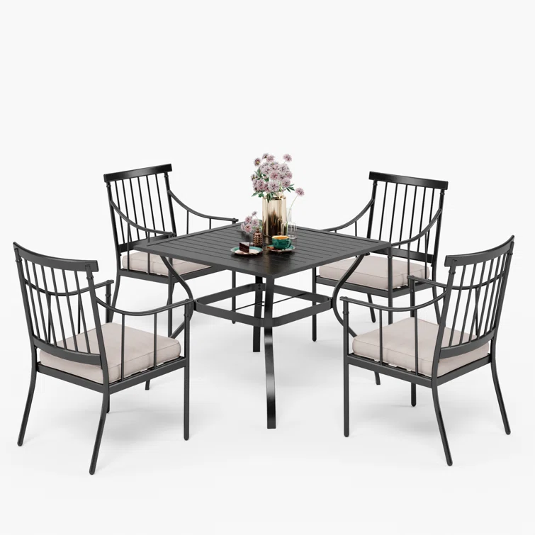Arlane 4 - Person Square Outdoor Dining Set with Cushions