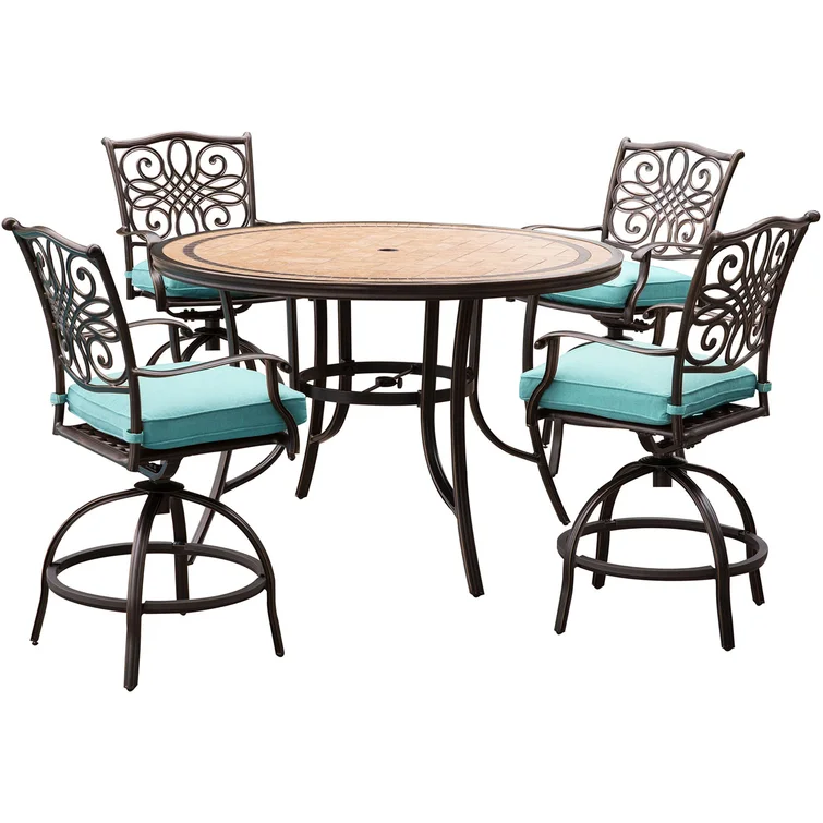 Alejando 4 - Person Round Outdoor Dining Set with Cushions