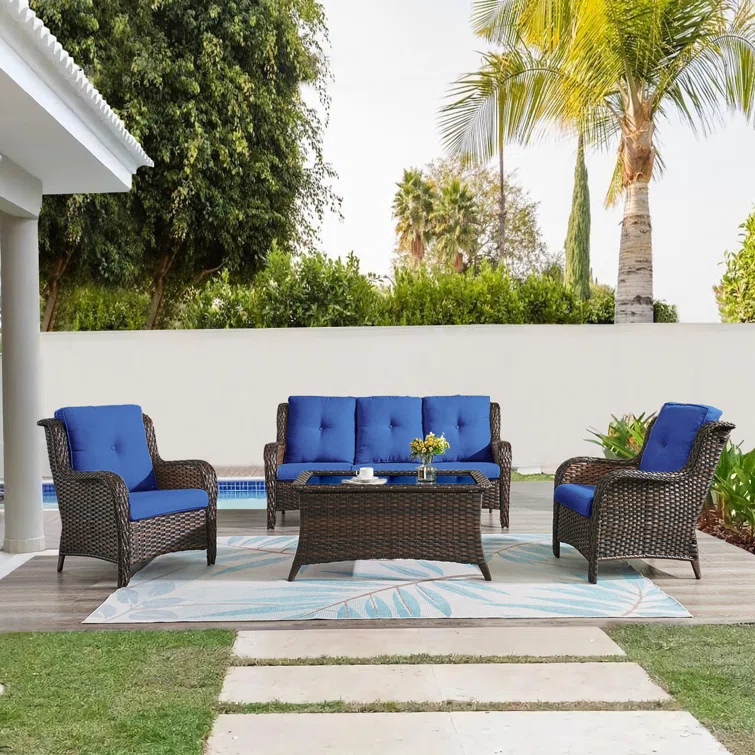 Carolina 5 - Person Outdoor Seating Group with Cushions