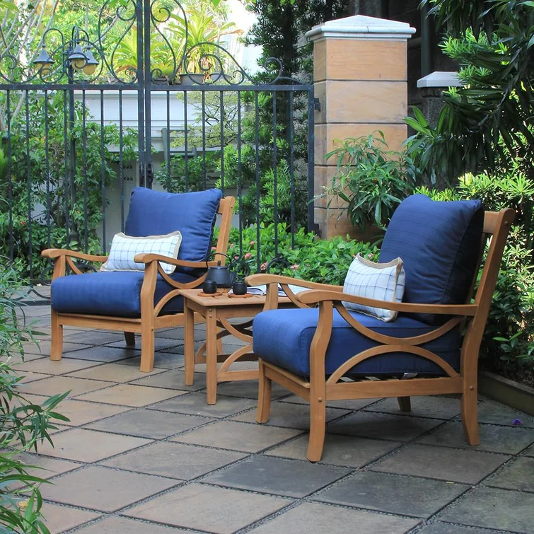 Brunswick Teak 2 - Person Outdoor Seating Group with Cushions