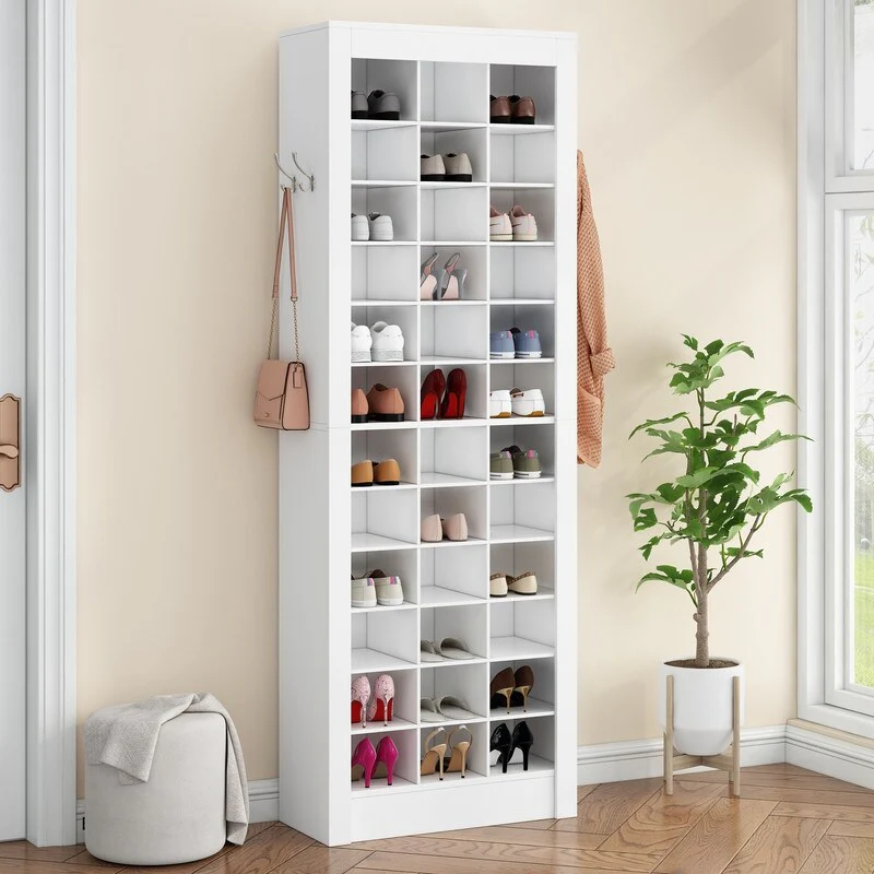 36 Pair Shoe Storage Cabinet With Cubbies