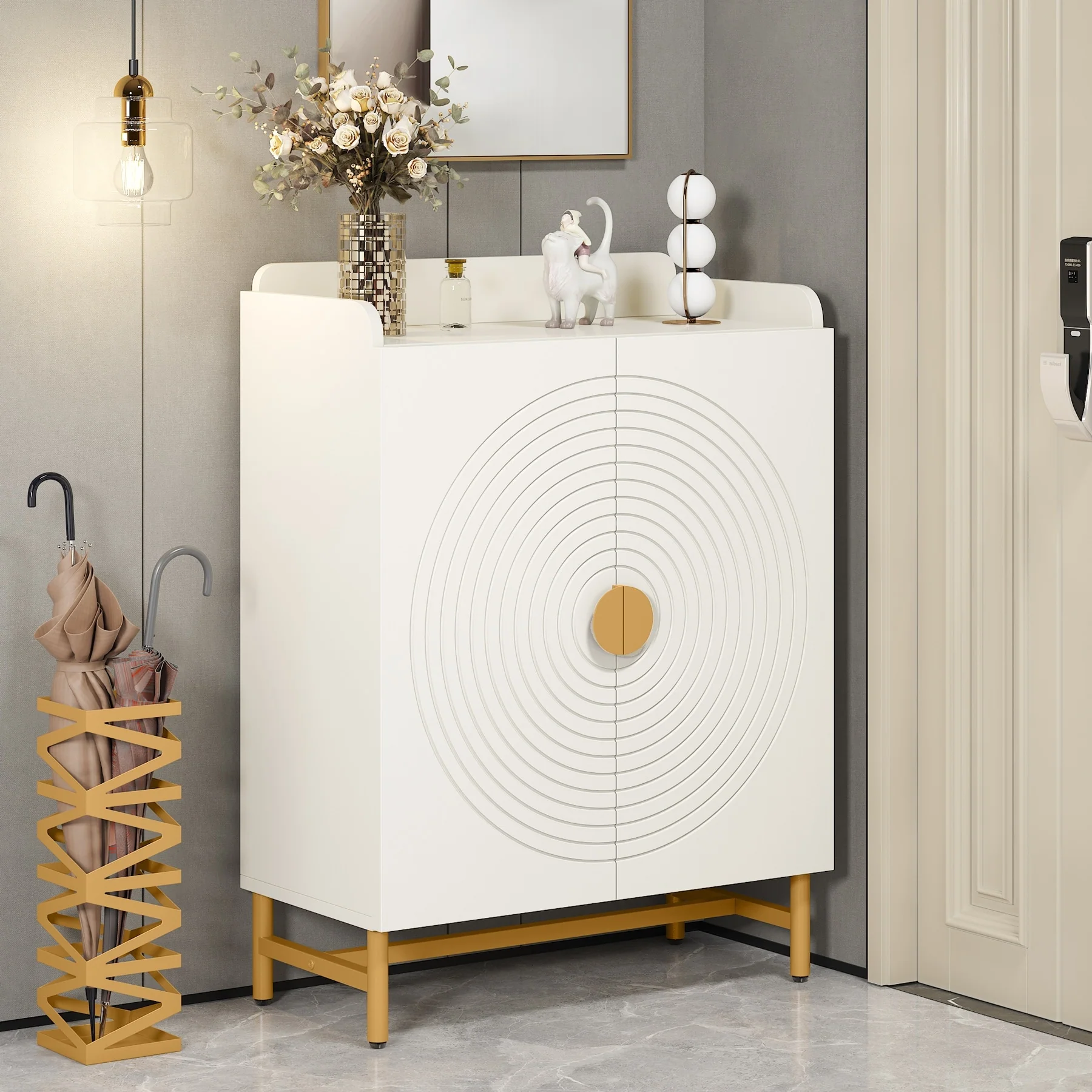 24 Pairs Shoe Storage Cabinet for Entryway, Freestanding Shoe Rack Organizer