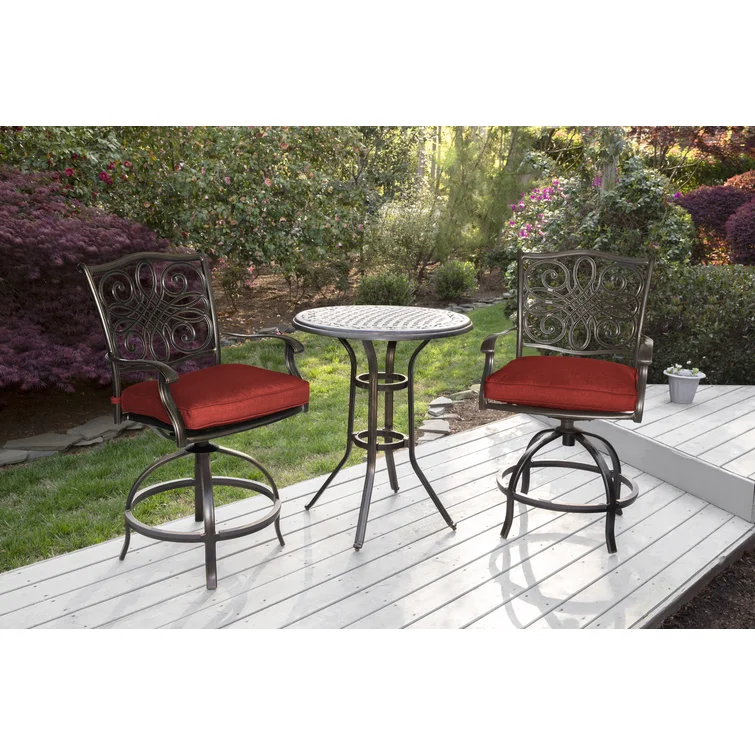 Carleton 2 - Person Round Outdoor Dining Set with Cushions