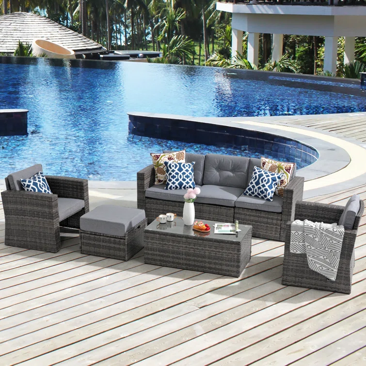 6 - Person Outdoor Seating Group with Cushions