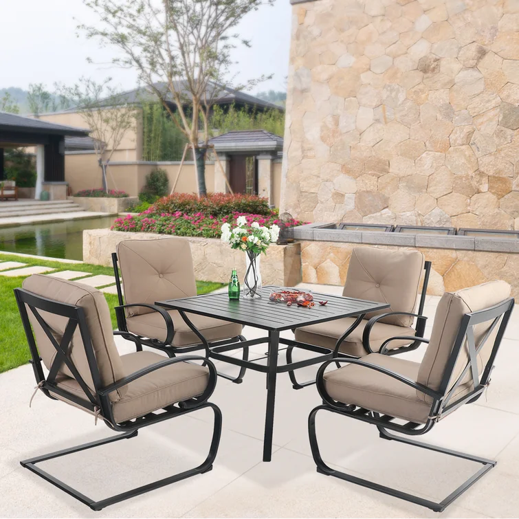 4 - Person Square Outdoor Dining Set with Cushions