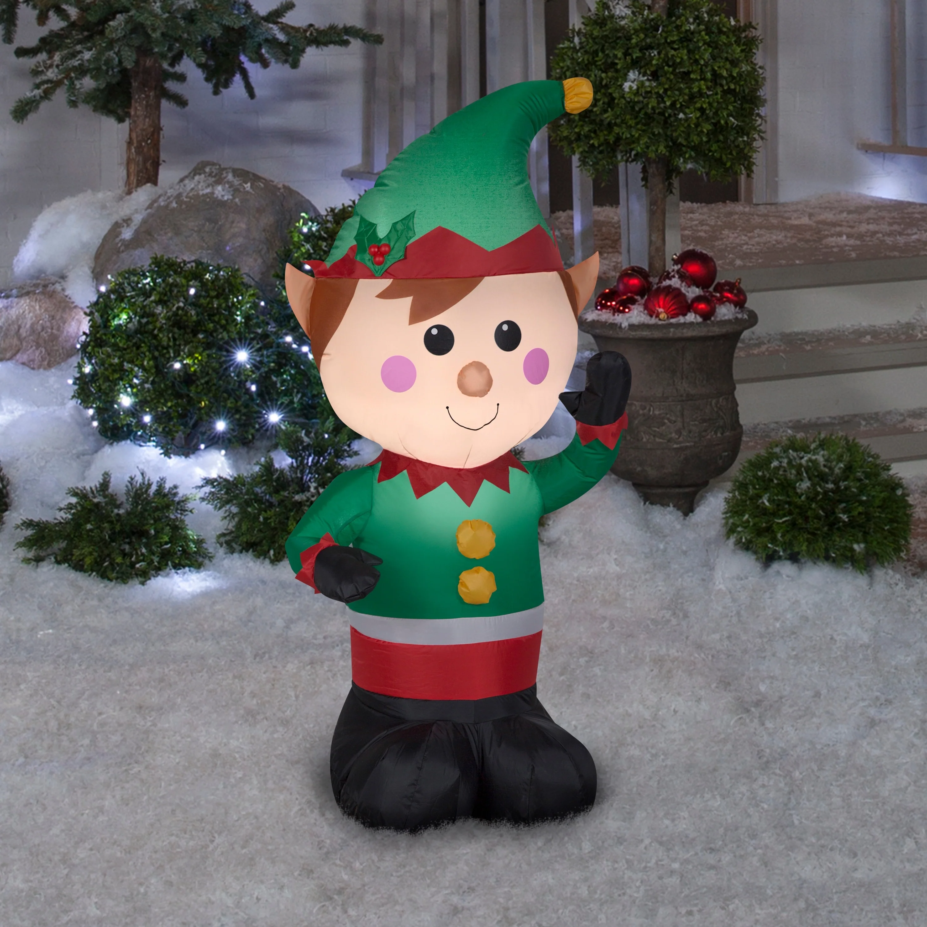 Gemmy Christmas Inflatable Elf, 4 ft Tall
