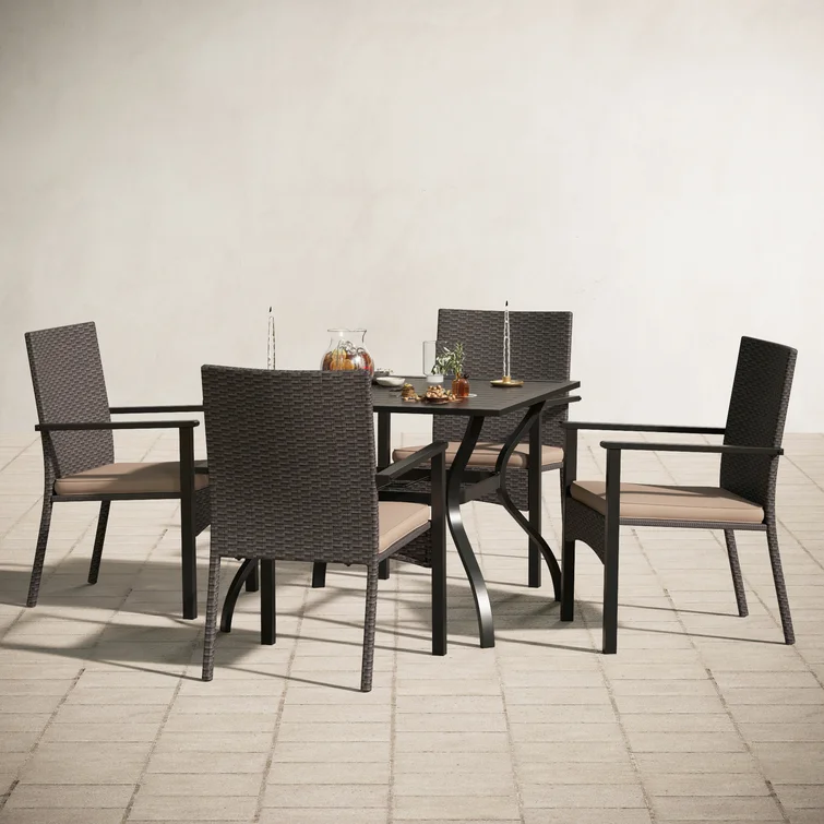 Argyri 4 - Person Square Outdoor Dining Set with Cushions