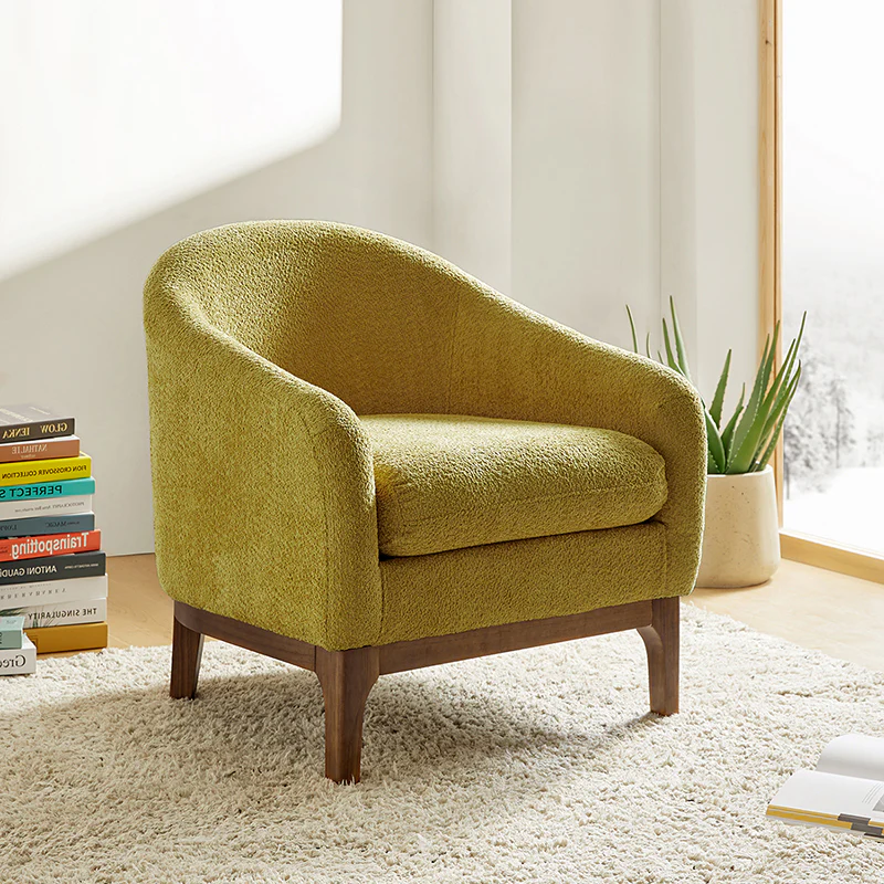 August Boucle Armchair Chair with Soft, Fuzzy Texture