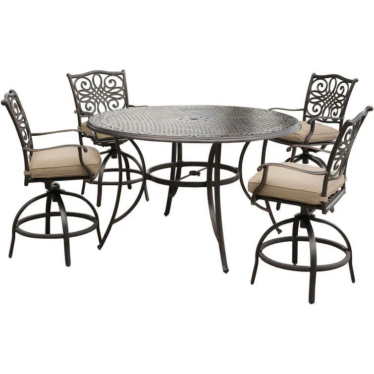 Carleton 4 - Person Round Outdoor Dining Set