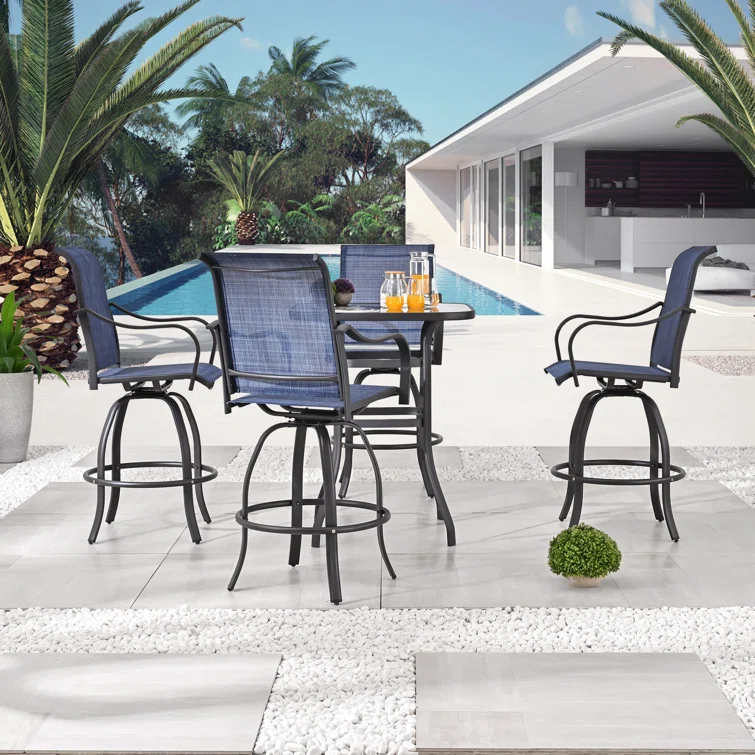 Deveraux Square 4 - Person Bar Height Bistro Dining Set