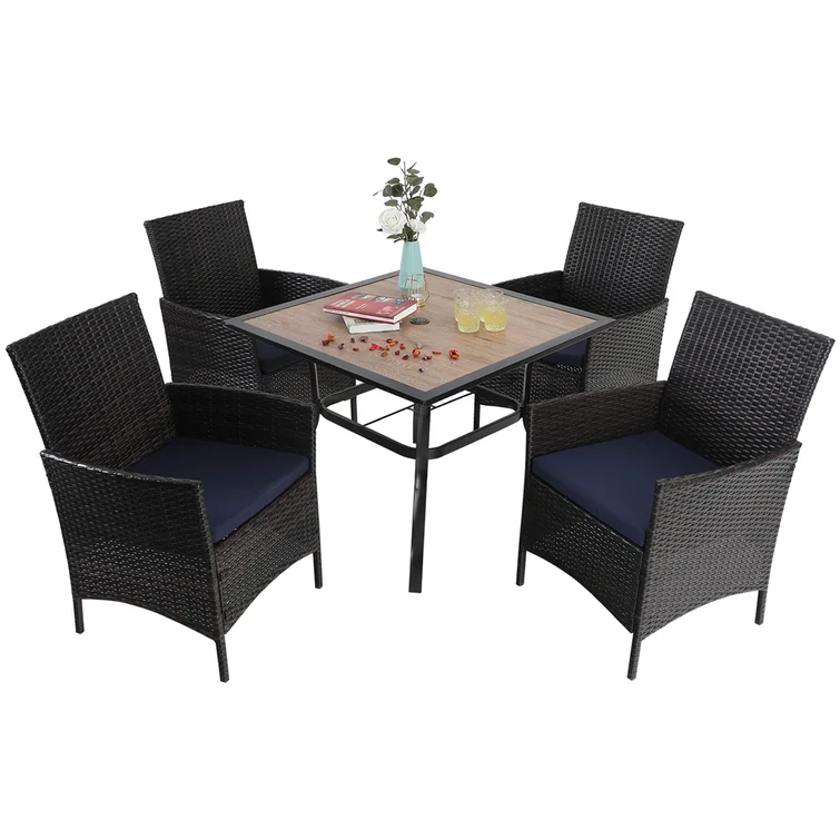 Arnzazu 4 - Person Square Outdoor Dining Set with Cushions