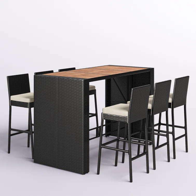 Arayla 6 - Person Rectangular Outdoor Dining Set with Cushions