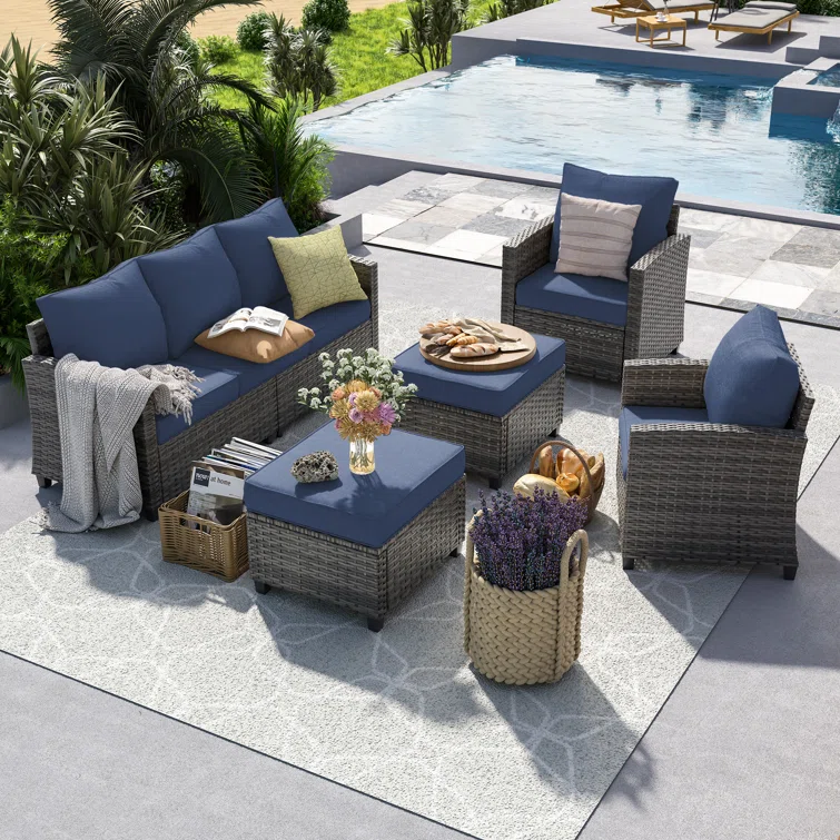 Mashawna 5 - Person Outdoor Seating Group with Cushions