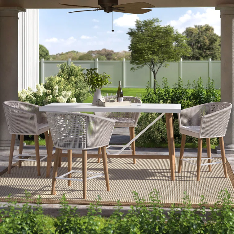 Boyd 4 - Person Rectangular Outdoor Dining Set with Cushions