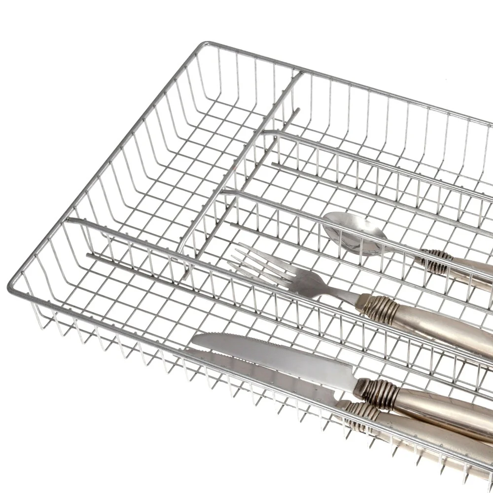 Creative Home Deluxe 5 Compartments Chrome Finished Cutlery Tray - 14.3