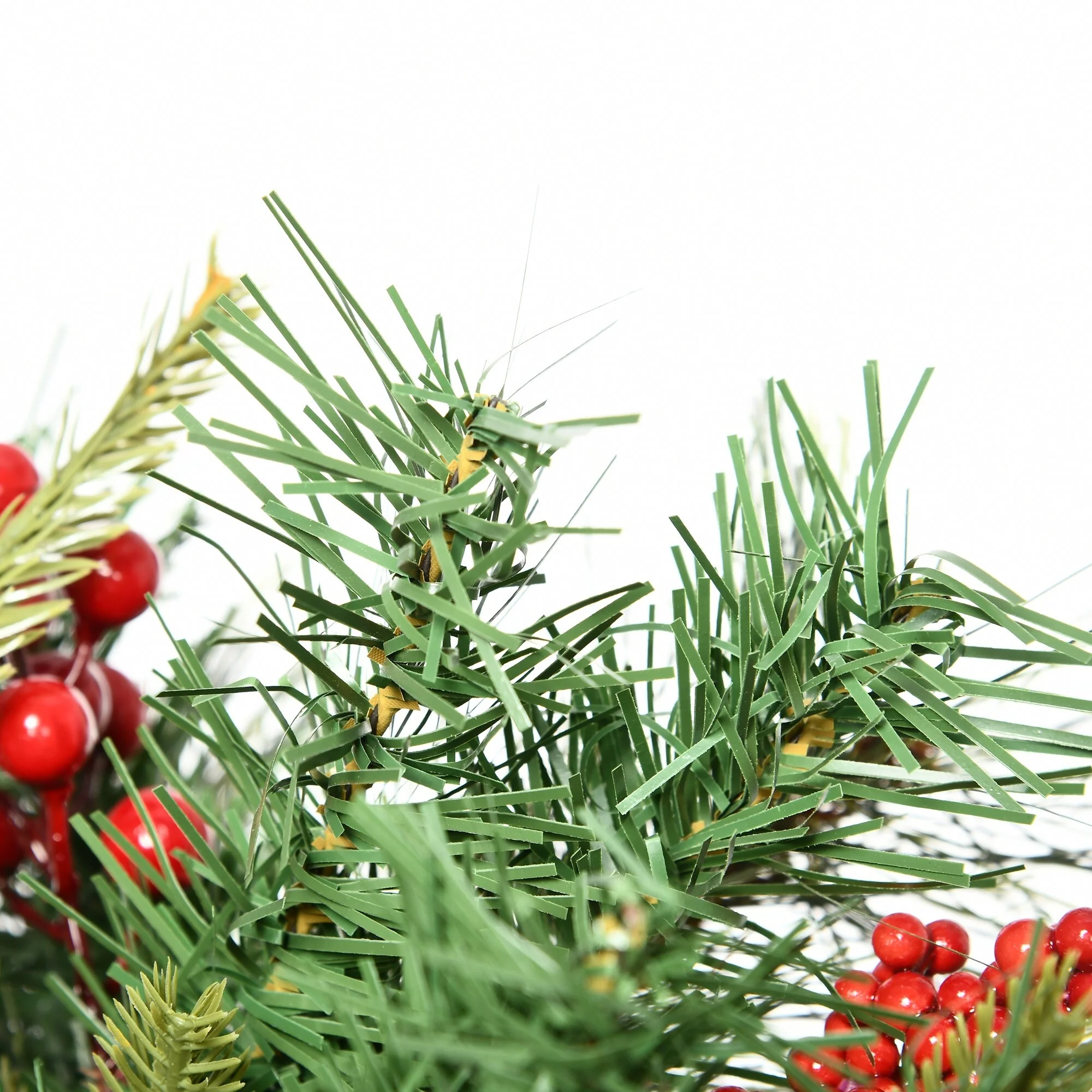 22-inch Prelit Artificial Christmas Trees with LED Lights, Red Berries & Pine Cones for Outdoor Use