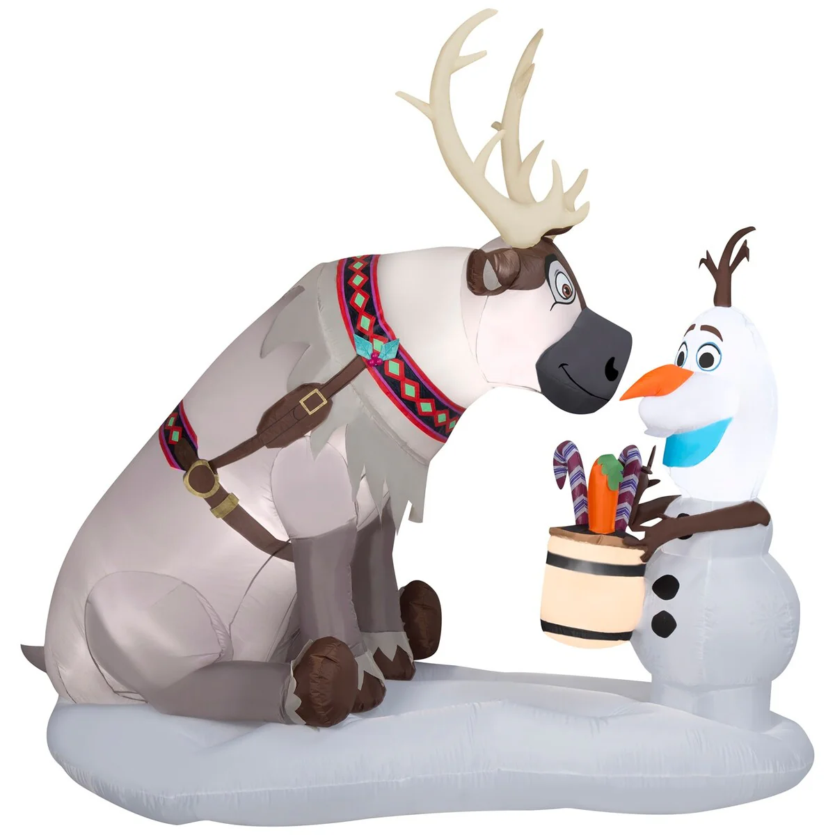 Gemmy Christmas Inflatable Olaf and Sven Scene, 7 ft Tall
