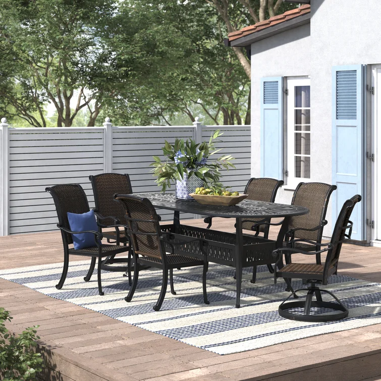 Brocken 6 - Person Oval Outdoor Dining Set