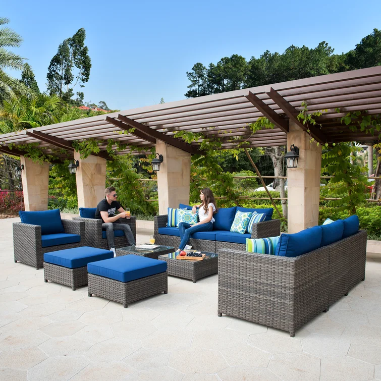 Cassville 8 - Person Outdoor Seating Group with Cushions