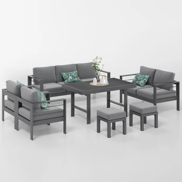 9 - Person Outdoor Seating Group with Cushions