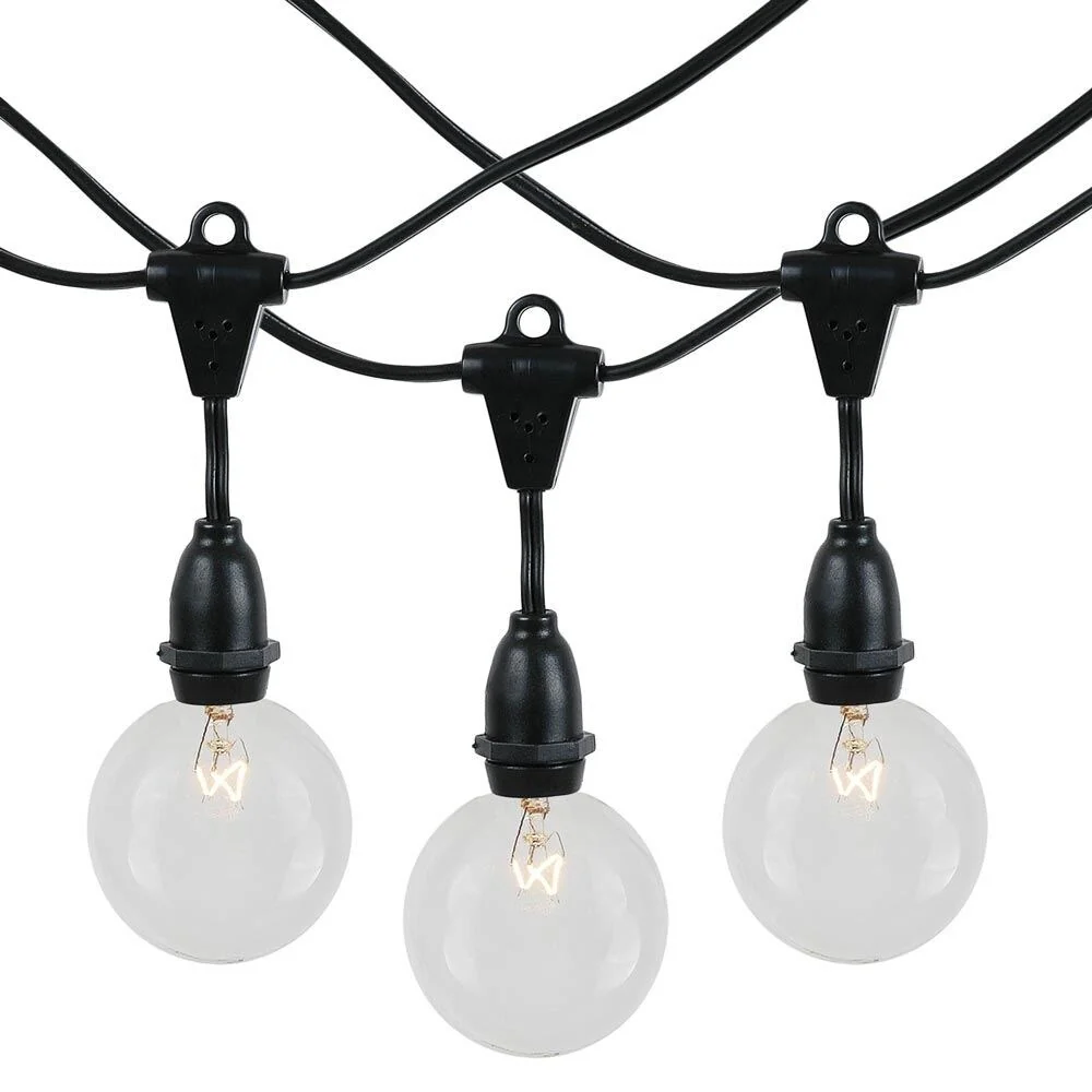 100 Foot G50 Heavy Duty Suspended Outdoor Patio Globe String Lights, 100 Bulbs