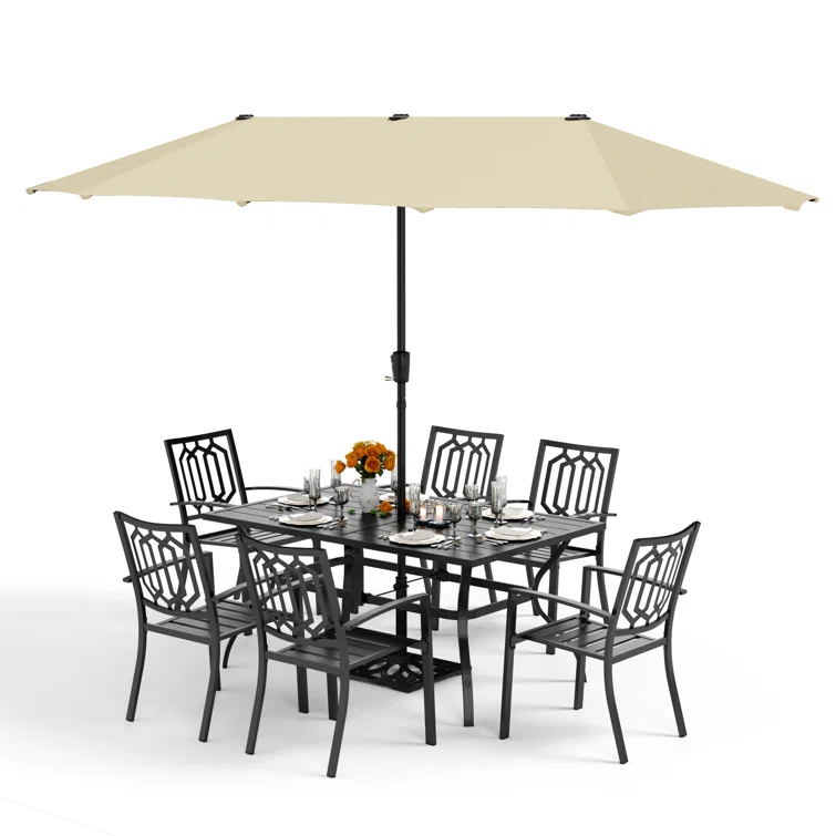 Argyri 6 - Person Rectangular Outdoor Dining Set