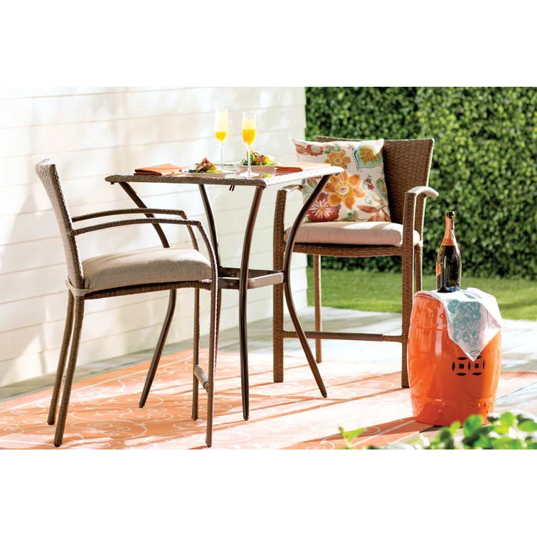 Brigid 2 - Person Square Outdoor Dining Set with Cushions