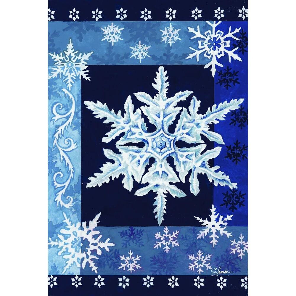 Winter Snowflakes Christmas Garden Flag 12x18