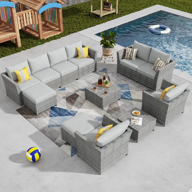 Paulsen 8 - Person Outdoor Seating Group with Cushions