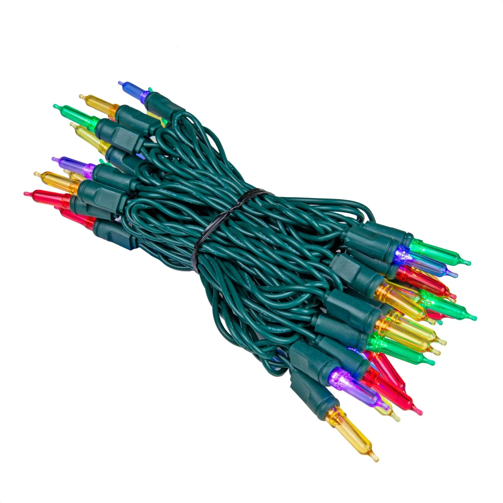 35 Light T5 LED Christmas Mini Light Set, Green Wire, 11.5' Long