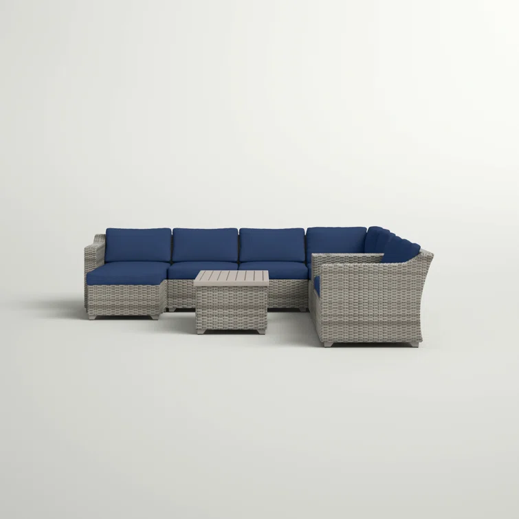 Bannister Fairmont 10 Piece Outdoor Sectional Seating Group with Cushions and Storage Coffee Table
