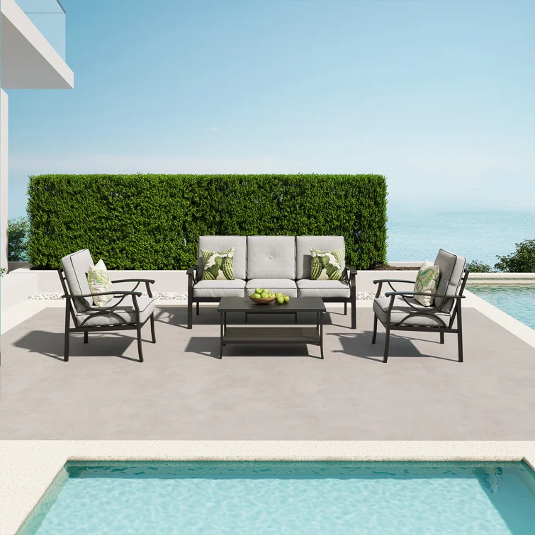 Brandtley 5 - Person Outdoor Seating Group with Cushions