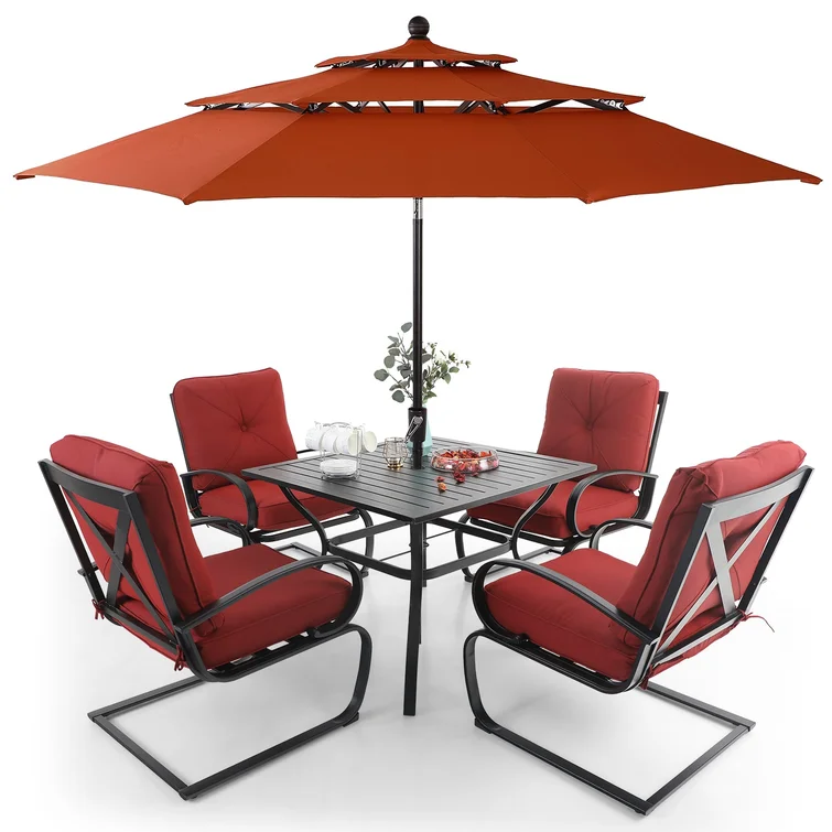 Alyah 4 - Person Square Outdoor Dining Set with Cushions