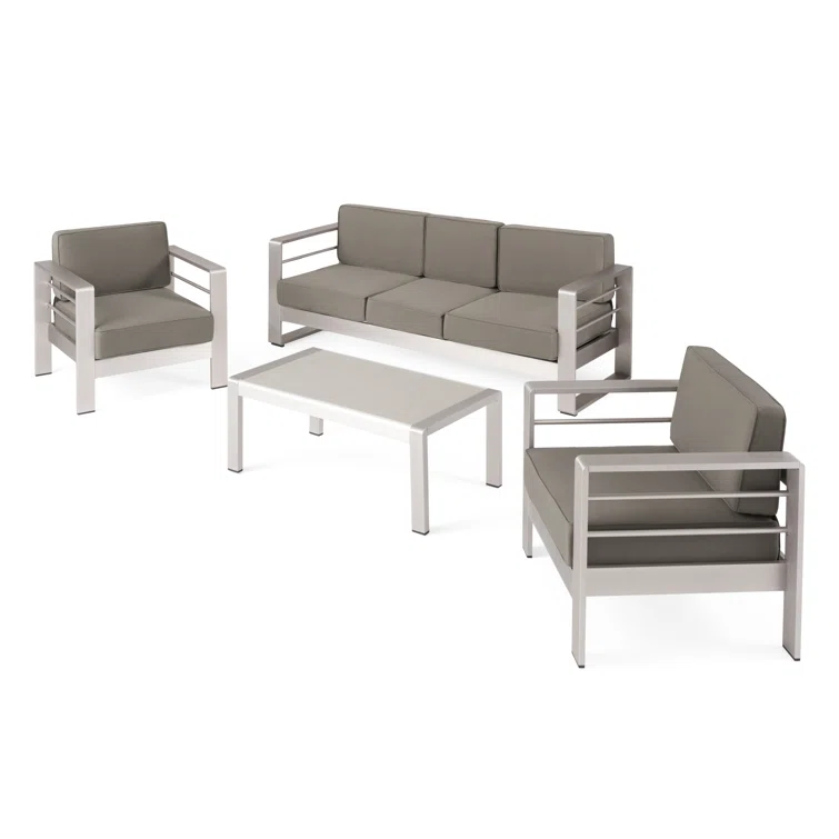 Lyllah 5 - Person Outdoor Seating Group with Sunbrella Cushions