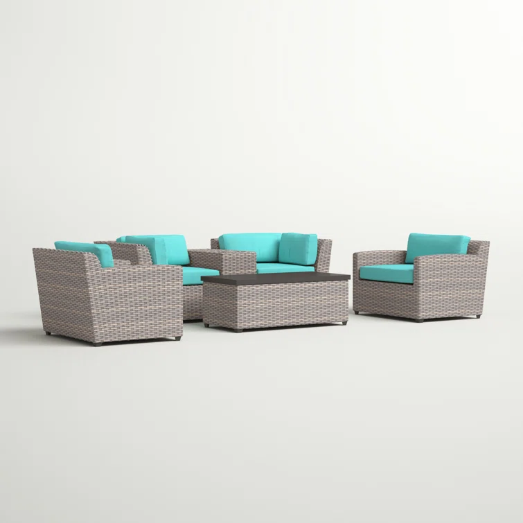 Zayleigh 4 - Person Outdoor Seating Group with Cushions