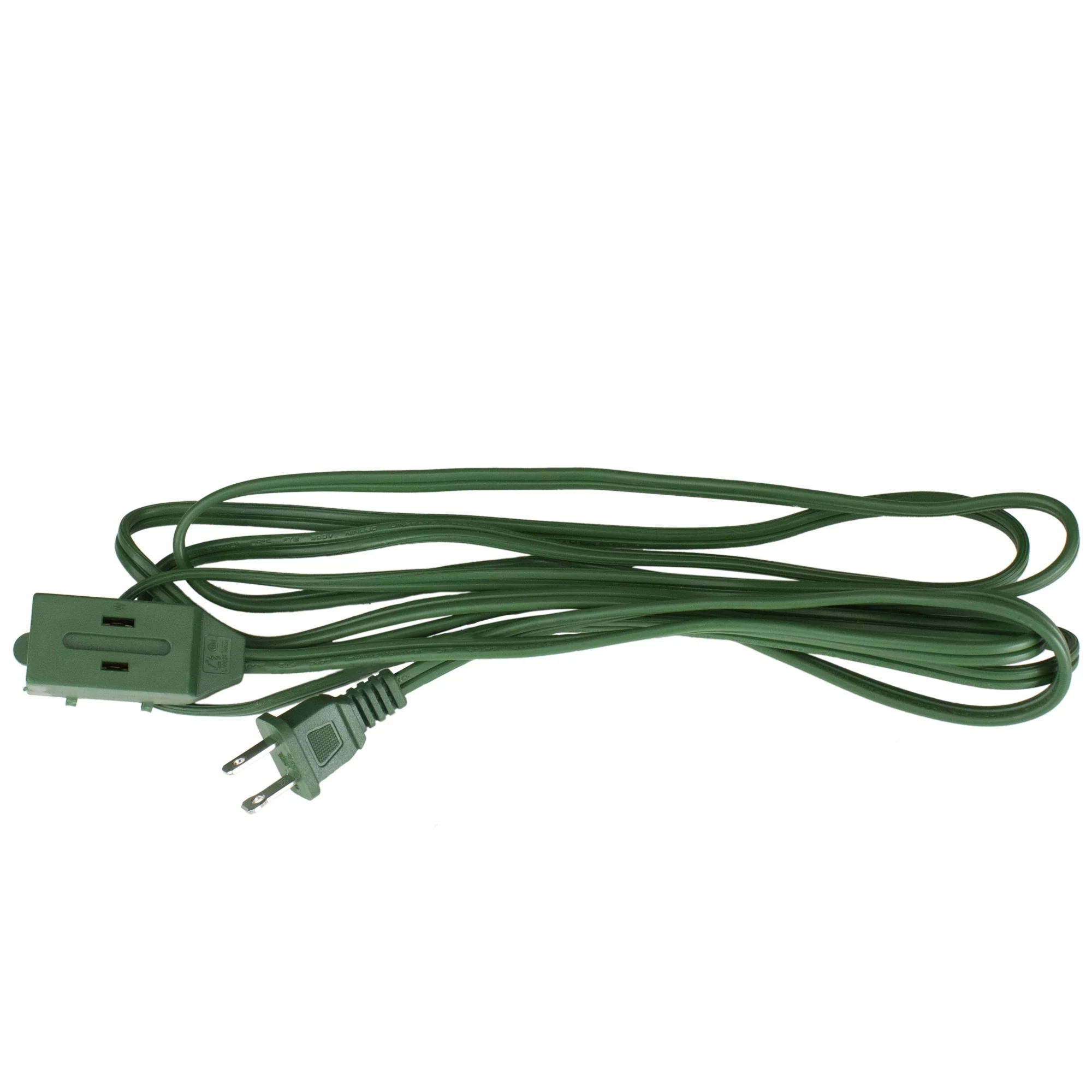 15' Indoor Power Extension Cord with 3-Outlets and Safety Lock