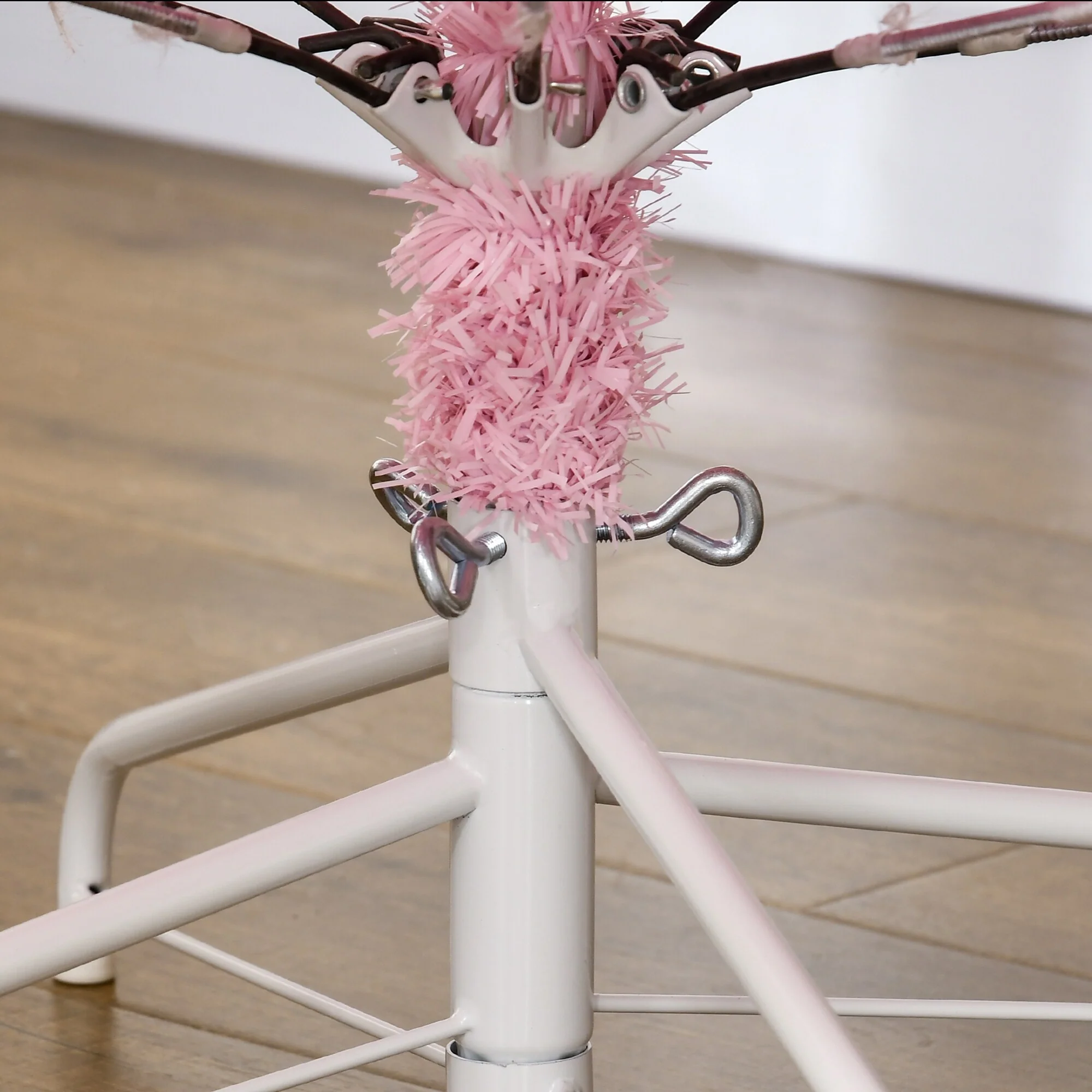 Wide-Shaped 6ft Pink Christmas Tree Flame-Retardant and Easy to Assemble with Auto-Open Branches