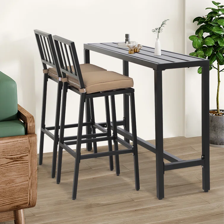 2 - Person Rectangular Outdoor Dining Set with Cushions