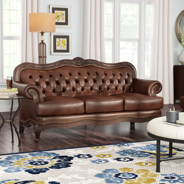 Addysun 86'' Leather Sofa