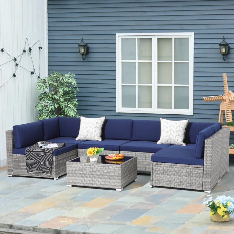 Azlyn 6 - Person Outdoor Seating Group with Cushions