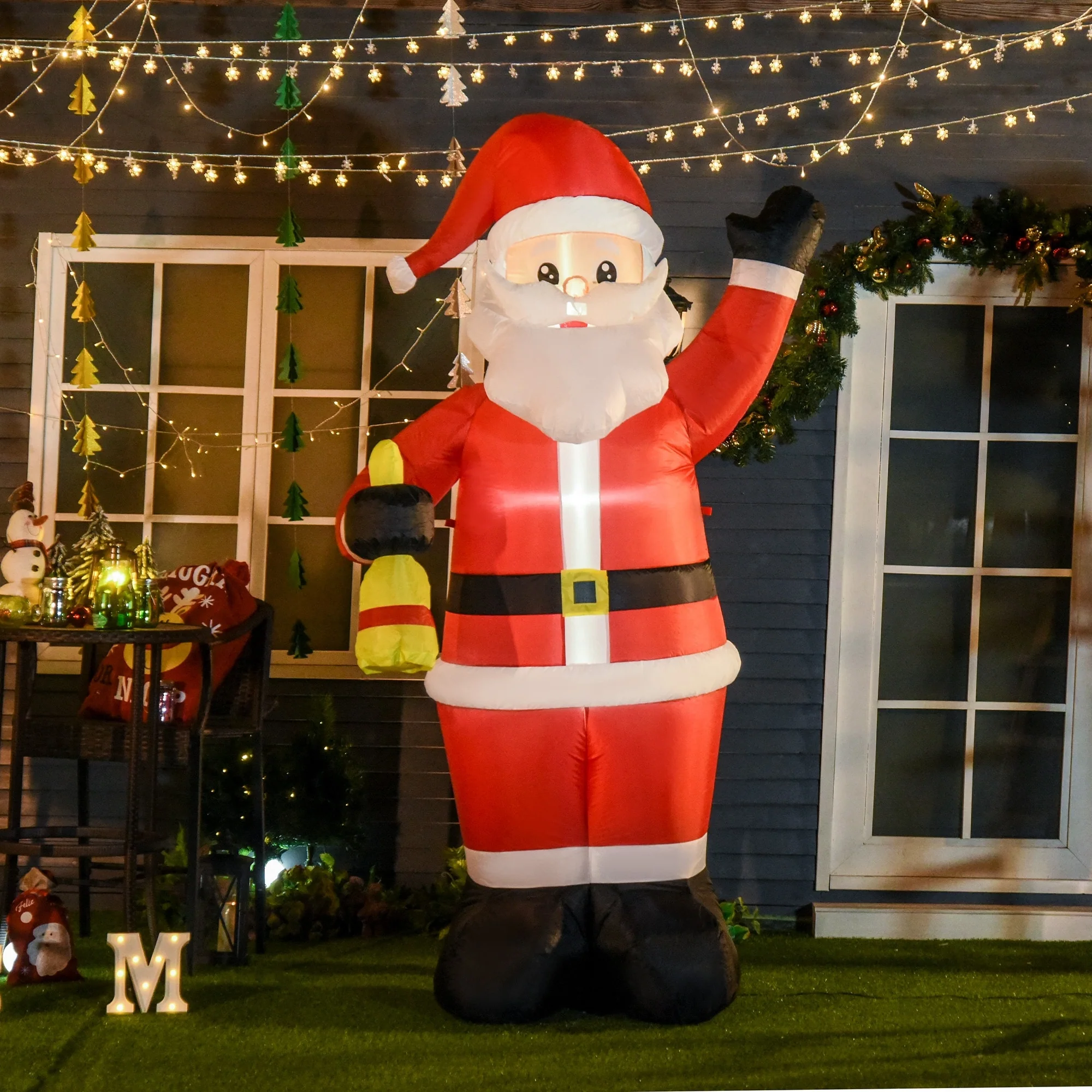 HOMCOM 8 ft. Santa Inflatable Christmas Decoration