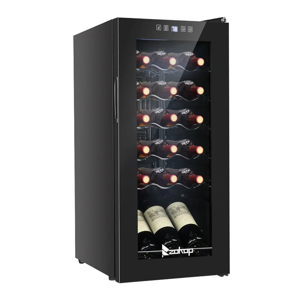 ZOKOP AC 115V /60Hz 1.8Cu.Ft/2.8Cu.Ft Compressor Wine Cabinet Wine Rack Black