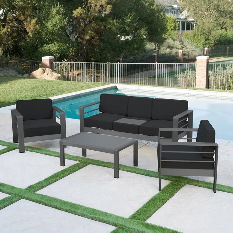 Caggiano 5 - Person Outdoor Seating Group with Cushions