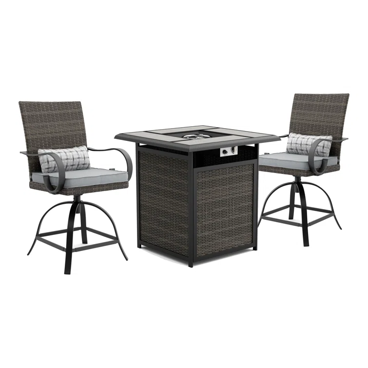 Arosa 2 - Person Square Outdoor Dining Set with Cushions