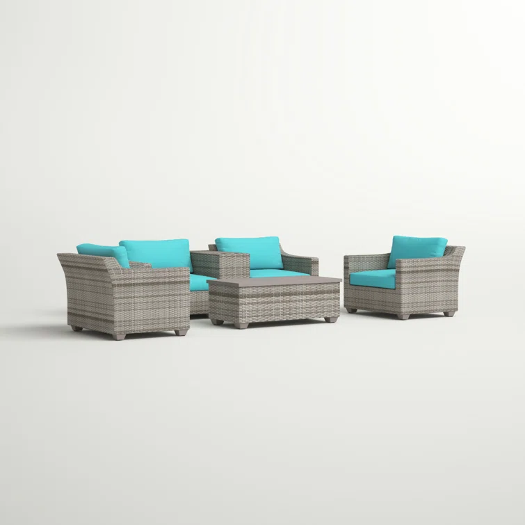 Bannister 4 - Person Outdoor Seating Group with Cushions