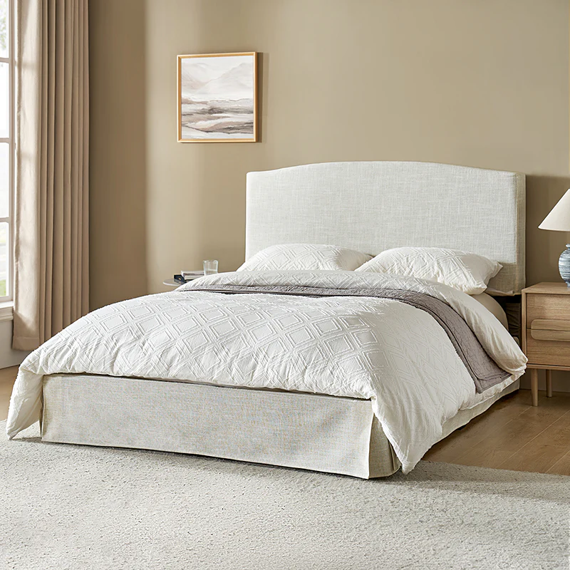 Amadeus Upholstered Platform Bed With Washable Slipcover for Bedroom