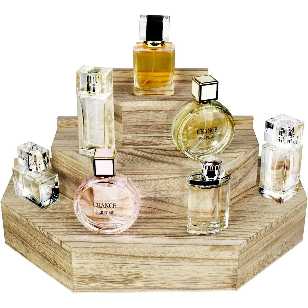 3-Tier Wood Stair Step Shelf Display Stand - S