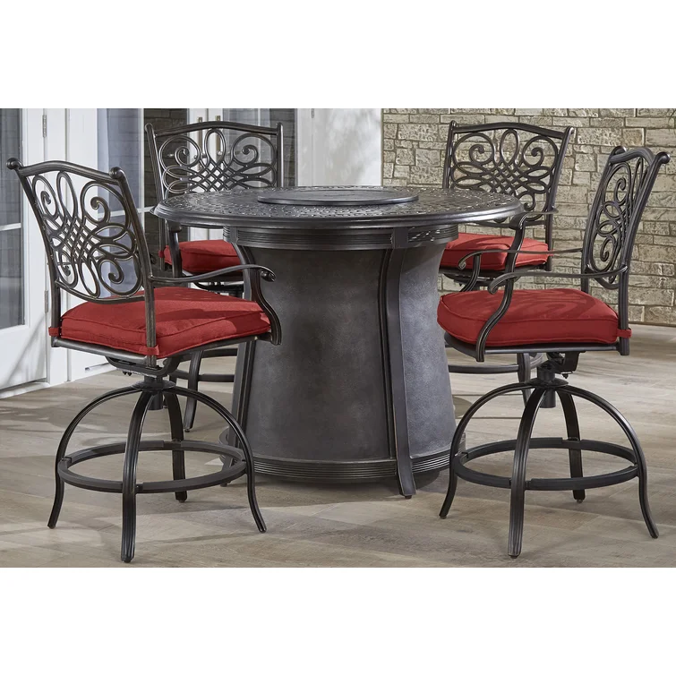 Carleton 4 - Person Round Outdoor Dining Set with Cushions
