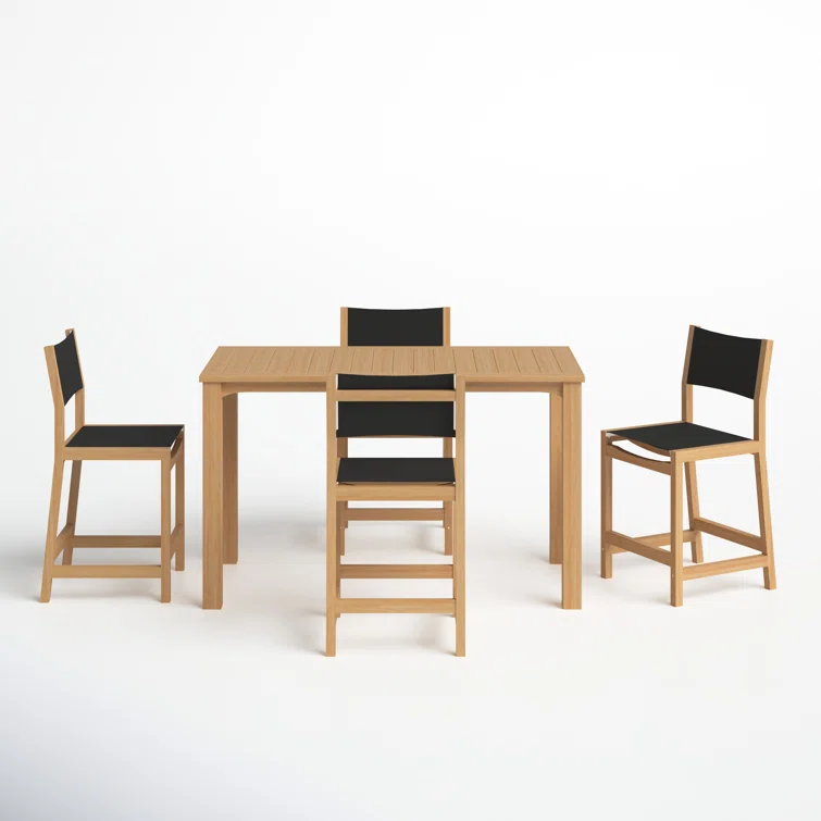 Brookes 4 - Person Rectangular Teak Outdoor Dining Set